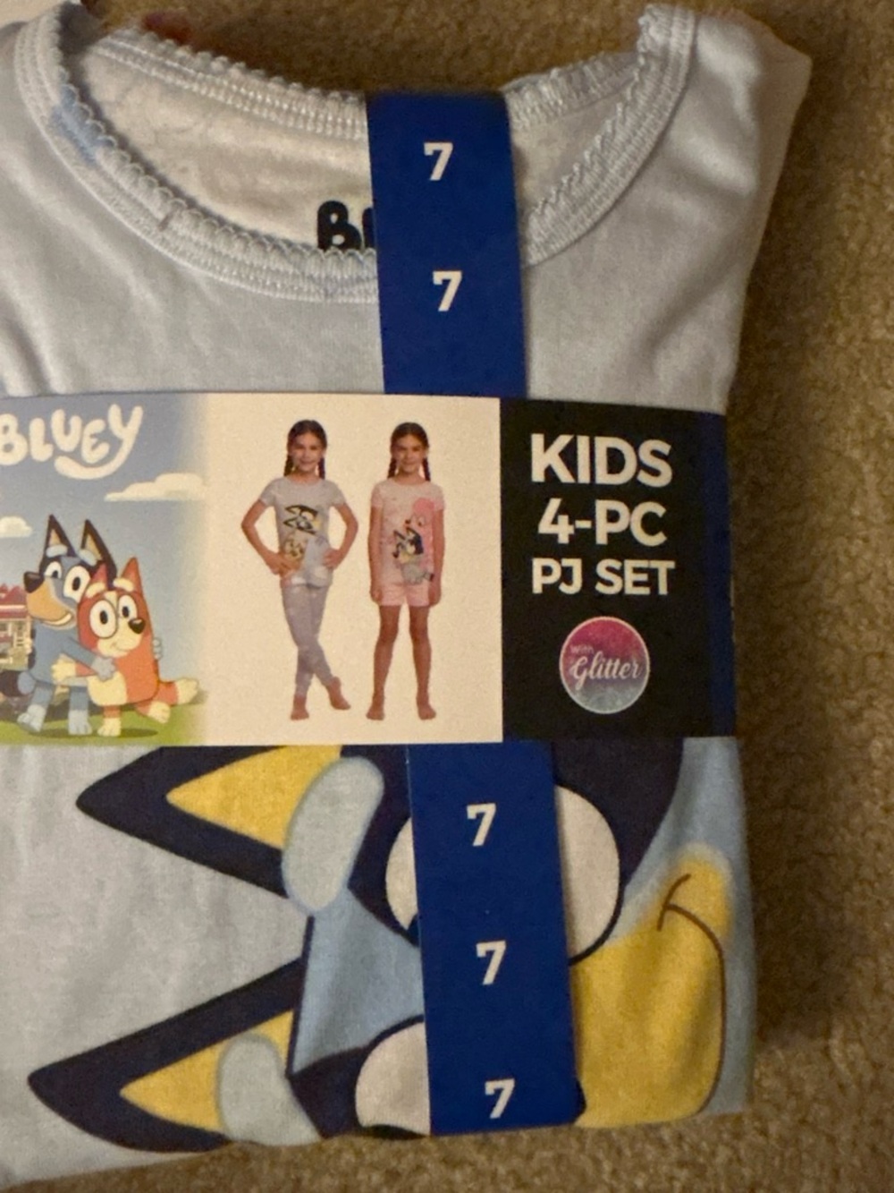 Bluey Kids 4-Piece Pajama Set - Light Blue
